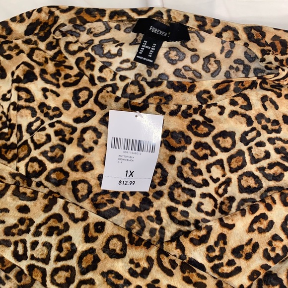 NWOT Leopard Print Shirt Size 1x - Picture 5 of 5